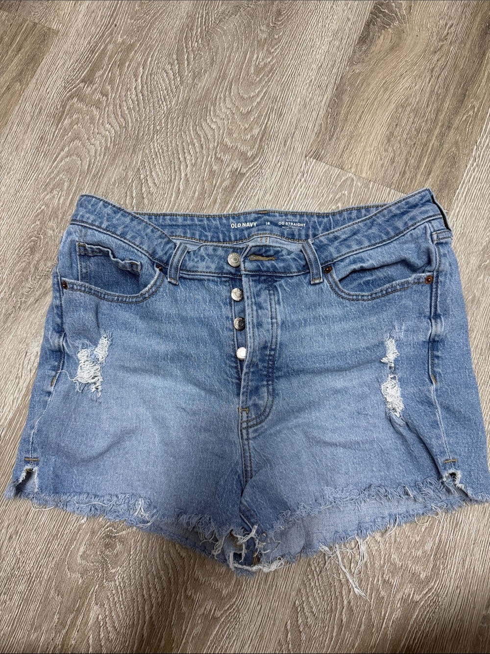 Old Navy Light Blue Distressed Denim Shorts